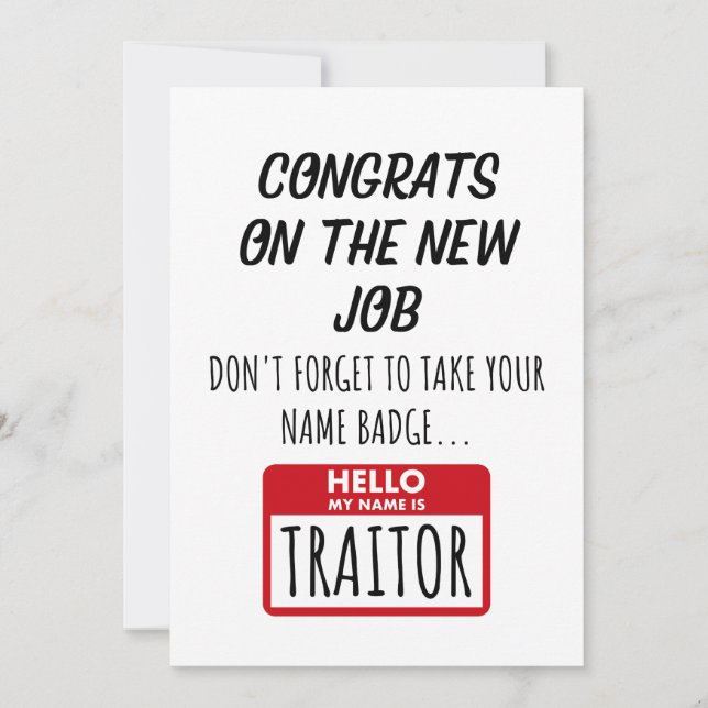 Lämna medarbetare - Grattisar på nytt jobb Julkort (Framsida)