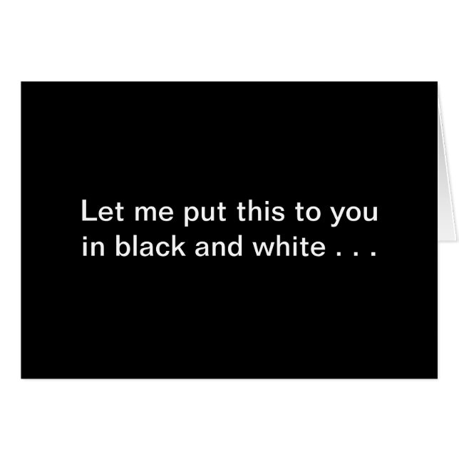 Lämna mig det ensamma kortet hälsningskort (Framsidan Horizontal)