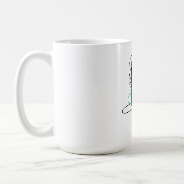 Lämna Mig I Fred Kaffe Kopp Hörlurar Illustration (Vänster)