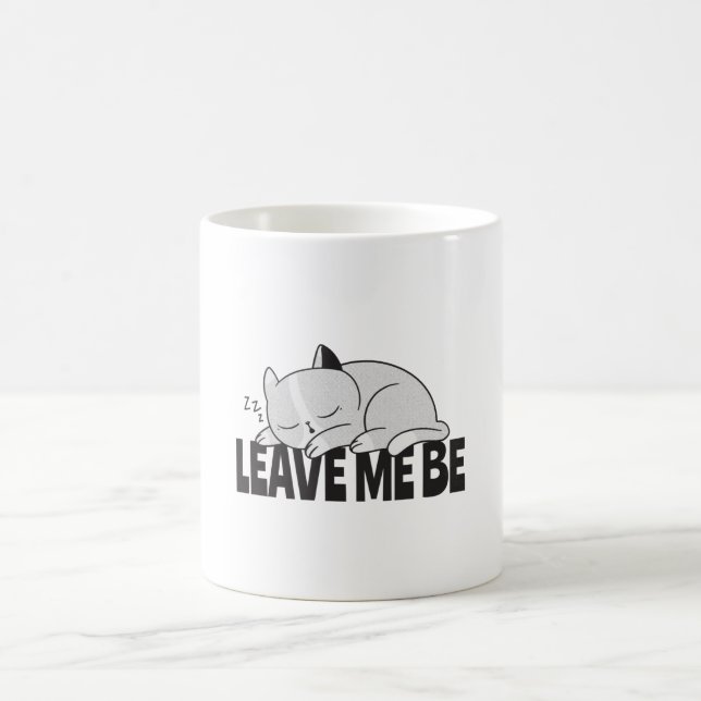Lämna mig vara Lazy sovande katt Kaffemugg (Center)