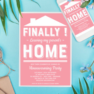 Lämna min förälder House Funny Houseuppvärmning Pa Inbjudningar