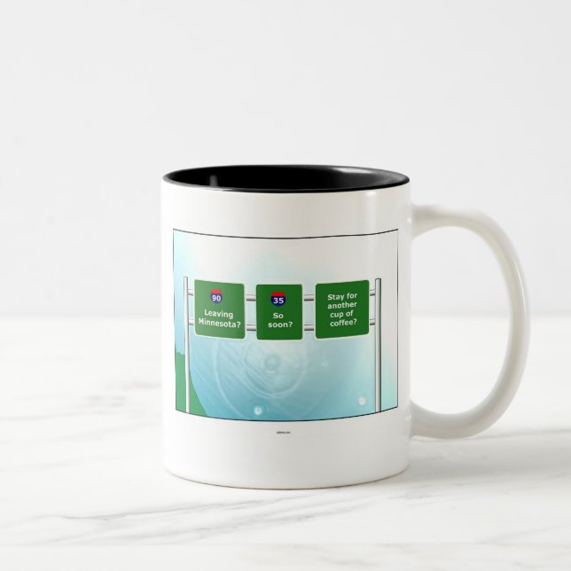 Lämna Minnesota? Två-Tonad Mugg (Höger)