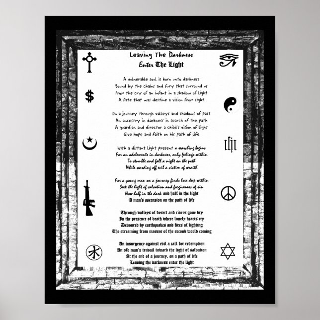 Lämna mörkret, ange ljuset poster (Framsidan)