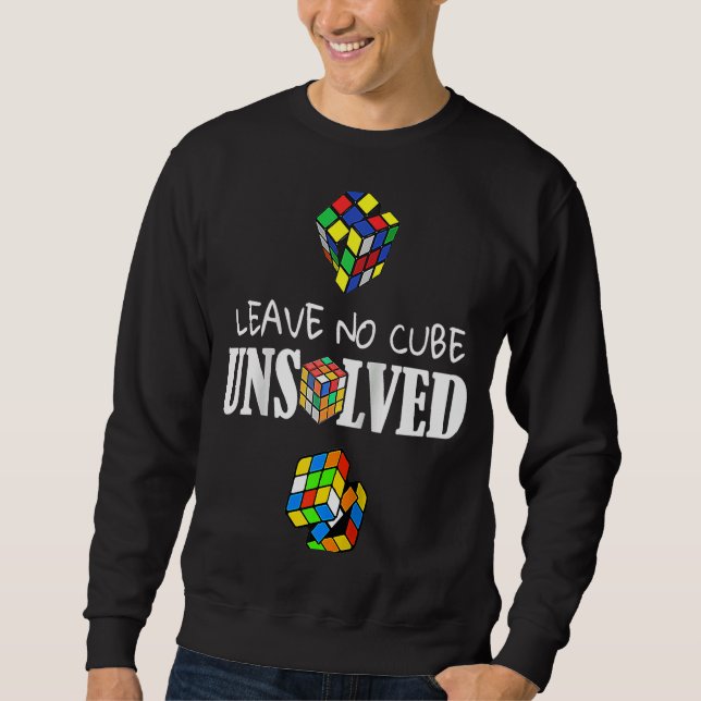 Lämna No cube unsolution Speed Cubing Raglan Lång Ärmad Tröja (Framsida)