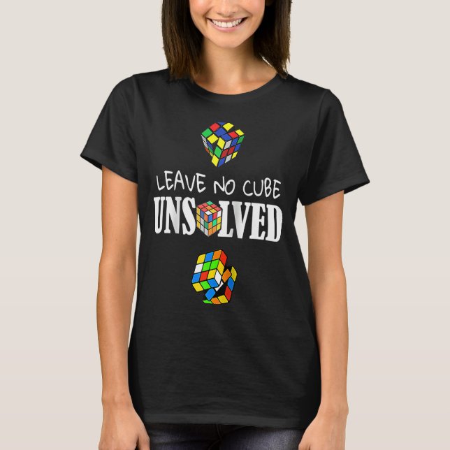 Lämna No cube unsolution Speed Cubing Raglan T Shirt (Framsida)