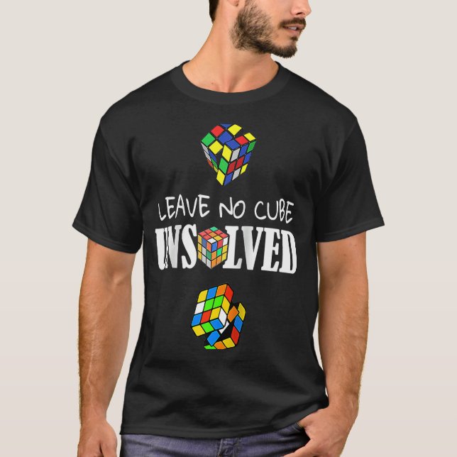 Lämna No cube unsolution Speed Cubing Raglan T Shirt (Framsida)
