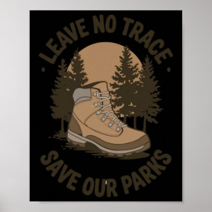 Lämna No Trace - out-door Conservation Message Sti Poster
