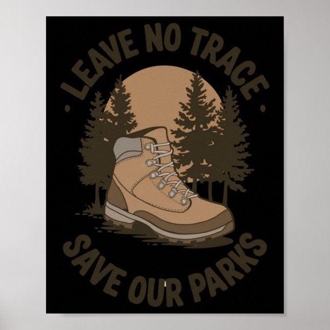 Lämna No Trace - out-door Conservation Message Sti Poster (Framsidan)