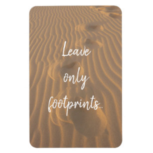 Lämna Only Footprint Beach Quote Magnet