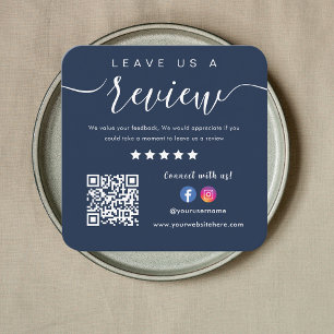 Lämna oss A Review Facebook Instagram Logotyp Qr C Fyrkantigt Visitkort