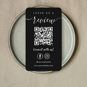 Lämna oss A Review Facebook Instagram Qr Code Blac Visitkort