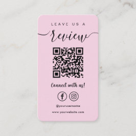 Lämna oss A Review Facebook Instagram Qr Code Rosa Visitkort