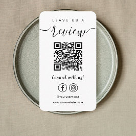 Lämna oss A Review Facebook Instagram Qr Code Whit Visitkort