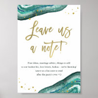 Lämna oss en anteckning | Teal Geode och Guld Bröl