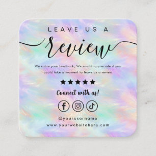 Lämna oss en Logotyp för recensionsreflektion, opa Fyrkantigt Visitkort