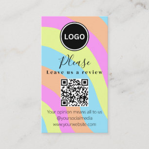 Lämna oss en översyn QR-kod Modern Affärskort Visitkort