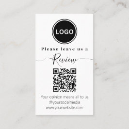 Lämna oss en recension | QR-kod Modern Visitkort