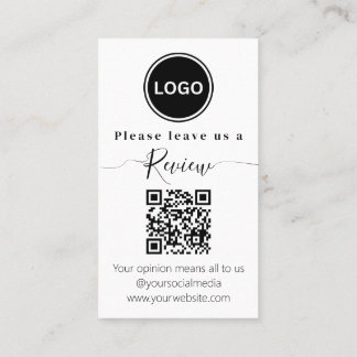 Lämna oss en recension | QR-kod Modern Visitkort