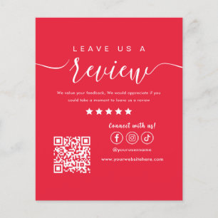 Lämna oss ett recension Social Media Logotyp Trend Flygblad