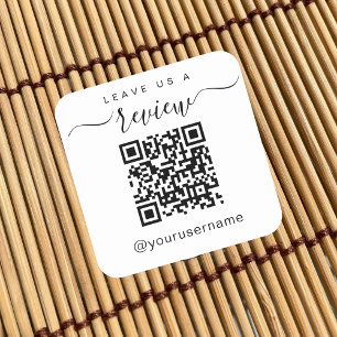 Lämna oss ett Social-medium för Business QR Code Fyrkantigt Klistermärke