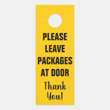 Lämna paket med dörrmeddelande