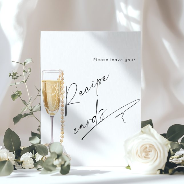 Lämna receptkortet här Pearls och Prosecco Poster (Skapare uppladdad)