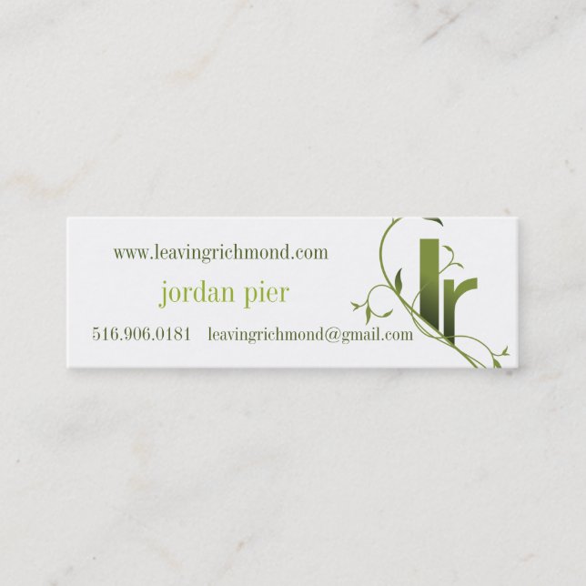 lämna (reviderade) richmond kort, mini visitkort (Framsida)