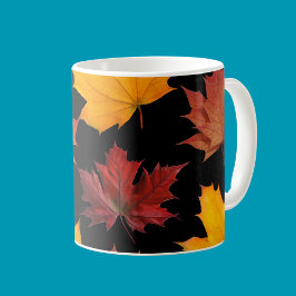 Lämna svart på höstkula kaffemugg