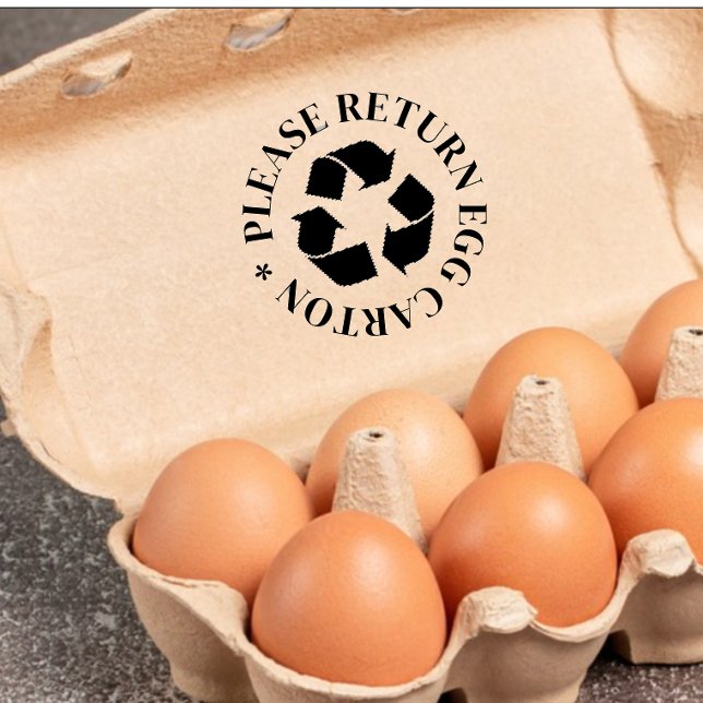 Lämna tillbaka kartongen ägg frimärke med återvinn stämpel (Skapare uppladdad)