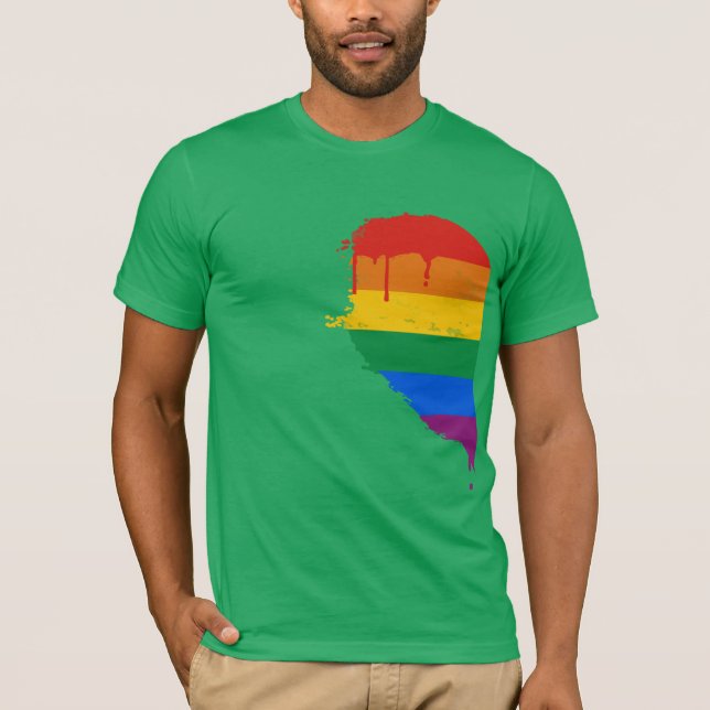 LÄMNAD HALV HJÄRTA FÖR REGNBÅGE - .PNG T-SHIRT (Framsida)