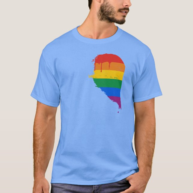 LÄMNAD HALV HJÄRTA FÖR REGNBÅGE - .PNG TEE SHIRT (Framsida)