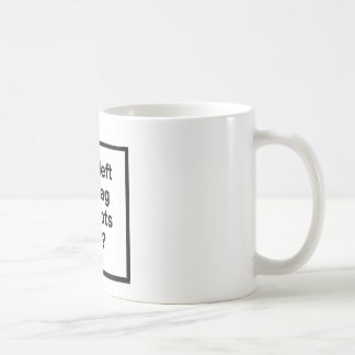 Lämnade vem hänga lös av idioter öppen? kaffemugg