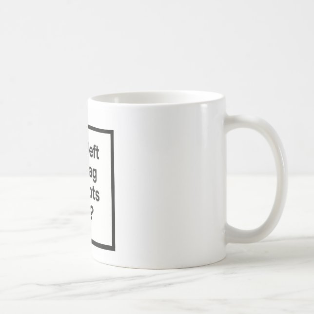 Lämnade vem hänga lös av idioter öppen? kaffemugg (Höger)