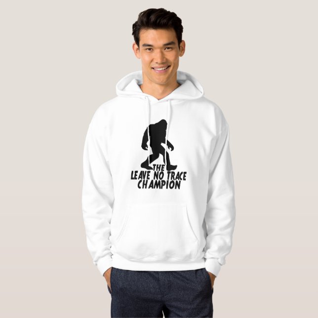 Lämnan No Trace Champion Funny Bigfoot Hoodie (Hel framsida)