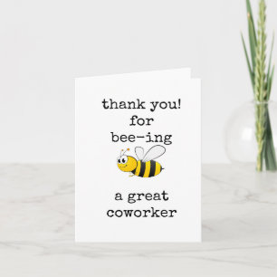 Lämnande arbetare, Tack, Lycka till, Cute Bee Kort