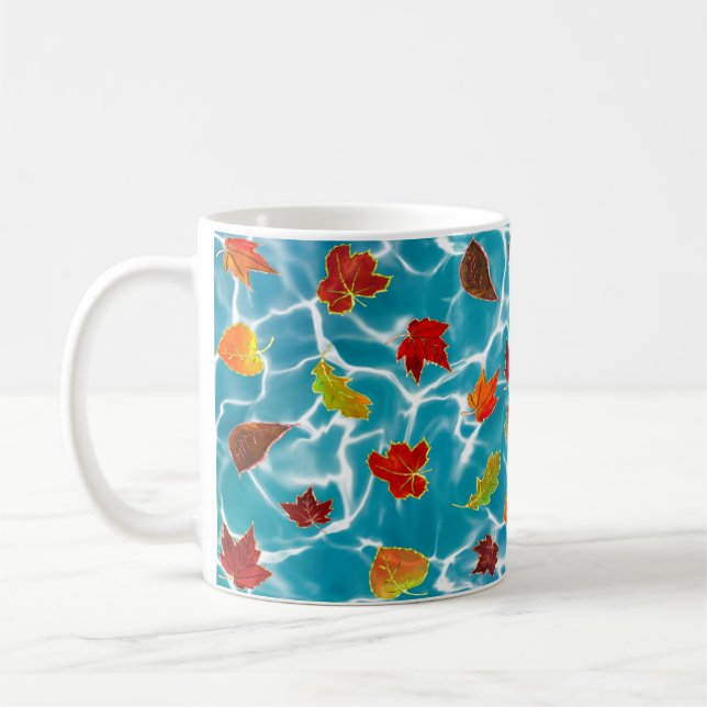 Lämnande av fenan i Vatten i Blåhavet Kaffemugg (Vänster)
