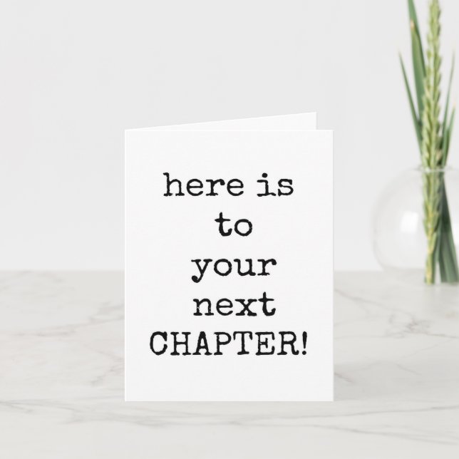 Lämnande medarbetare, nästa kapitel, Adjö, Lycka t Kort (Framsida)