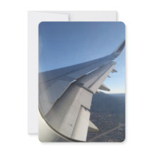 Lämnande på ett Jet Flygplan-anteckningskort