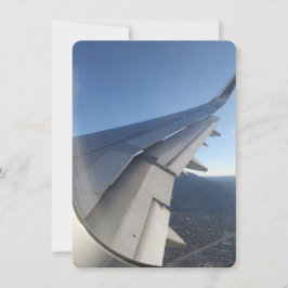 Lämnande på ett Jet Flygplan-anteckningskort Tack Kort