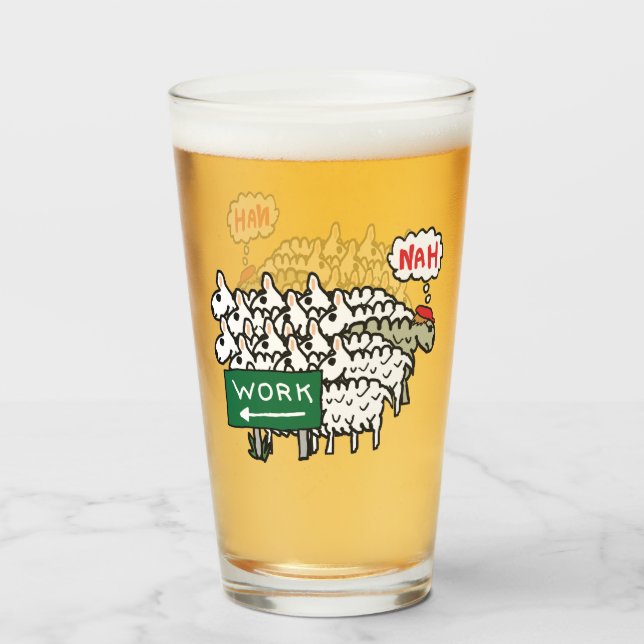 Lämnar arbete glaskopp (Framsida fylld)