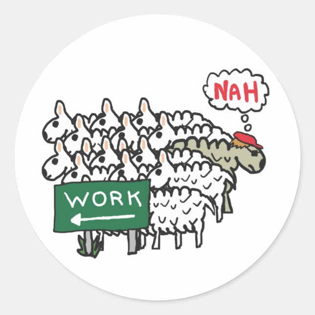 Lämnar arbete runt klistermärke (Framsida)