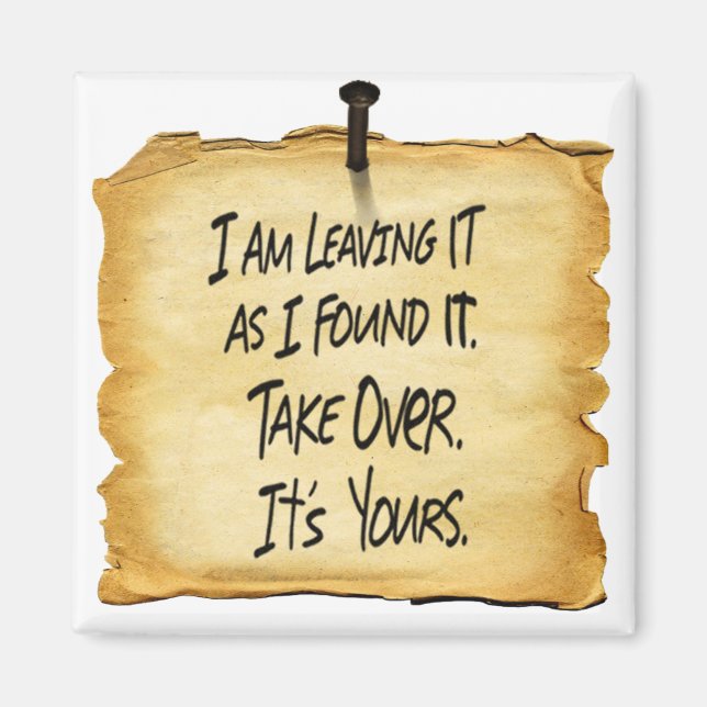 Lämnar det när jag hittade det Wyatts skylt Magnet (Framsidan)