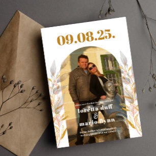Lämnar fotoavbildning Spara datuminbjudan Inbjudningar