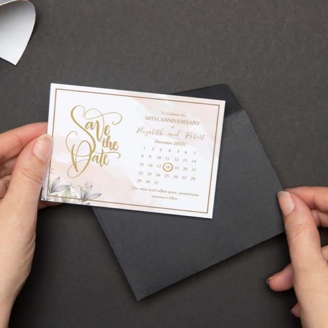 Lämnar Grönt 50-årsdagen Spara datum Meddelande Vykort (Skapare uppladdad)