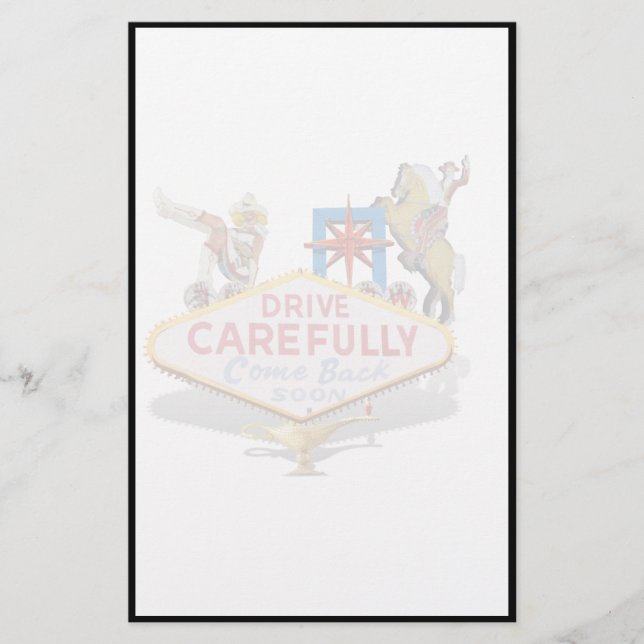 Lämnar Las Vegas (Las Vegas välkomstskylt på baksi Brevpapper (Framsida)