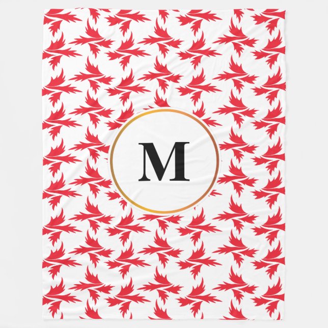 lämnar mönstrad fleecefilt (Framsidan)