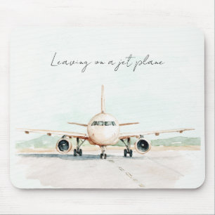 Lämnar på ett jetplan musmatta