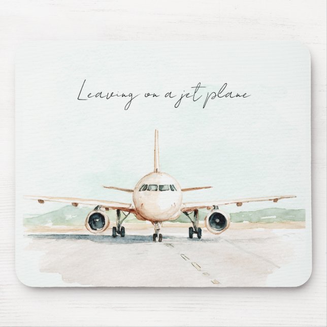 Lämnar på ett jetplan musmatta (Framsidan)