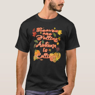 Lämnar sjunker hösten med fallande grafik och fyll t shirt