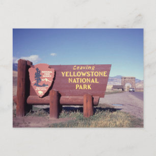 Lämnar Yellowstone nationalparkssignatur Vykort